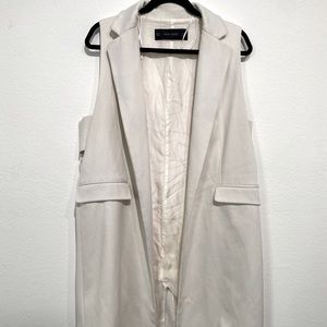 Zara Basic Long White Sleeveless Vest
